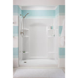 Ensemble Curve 60 in. x 1-1/4 in. x 72-1/2 in. 1-Piece Direct-to-Stud Alcove Back Shower Wall in White - Super Arbor