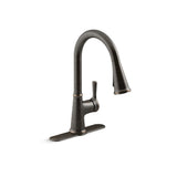 Tyne Single-Handle Pull-Down Sprayer Kitchen Faucet in Vibrant Stainless - Super Arbor
