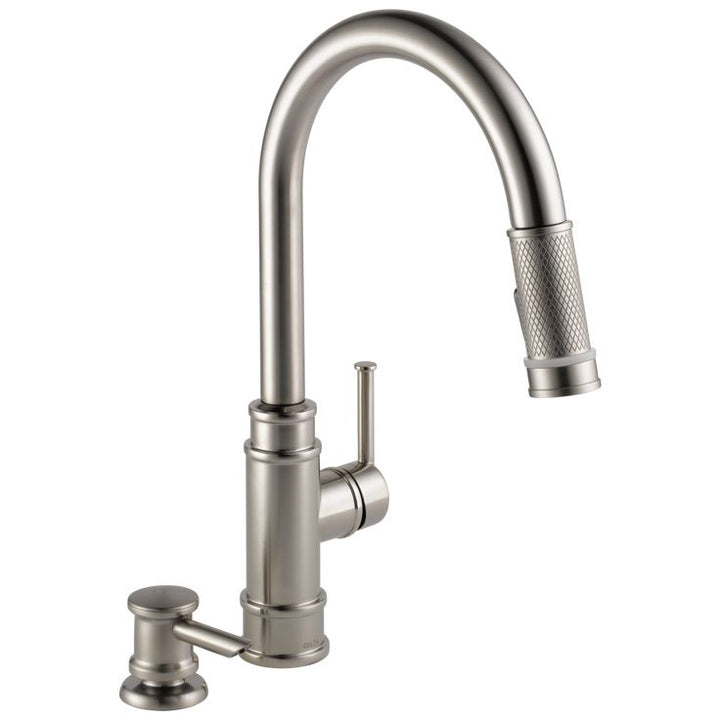 Allentown Single-Handle Pull-Out Sprayer Kitchen Faucet with Soap Dispenser in Stainless