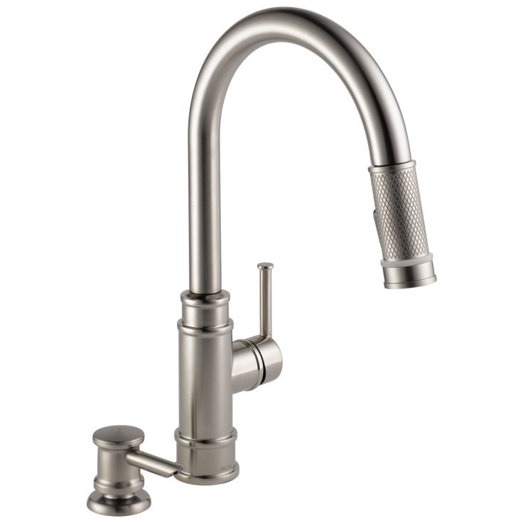 Allentown Single-Handle Pull-Down Sprayer Kitchen Faucet with Soap in SpotShield Stainless
