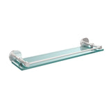 22 in. L  x 3 in. H  x 5 in. W Clear Glass Bathroom Shelf with Gallery Rail in Satin Nickel - Super Arbor
