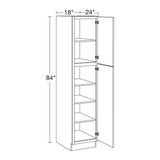 Home Decorators Collection Grayson 18 in. W x 24 in. D x 84 in. H Assembled Plywood Pantry Kitchen Cabinet in Deep Onyx with Soft Close RH