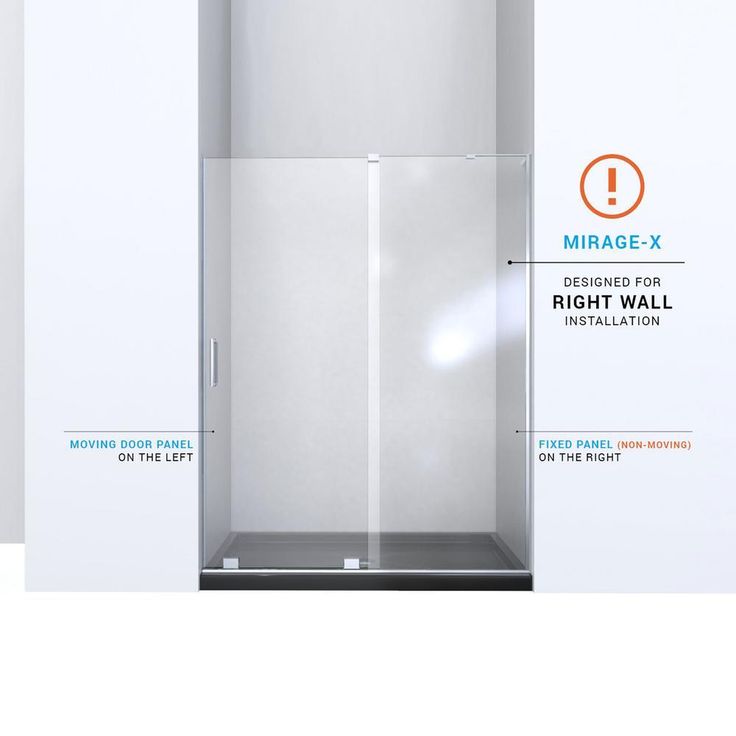 DreamLine Mirage-X 56 to 60 in. W x 58 in. H Semi-Frameless Sliding Tub Door, Brushed Nickel