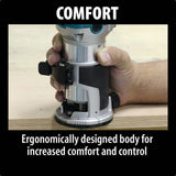 6.5 Amp 1-1/4 HP Corded Fixed Base Variable Speed Compact Router with Quick-Release - Super Arbor