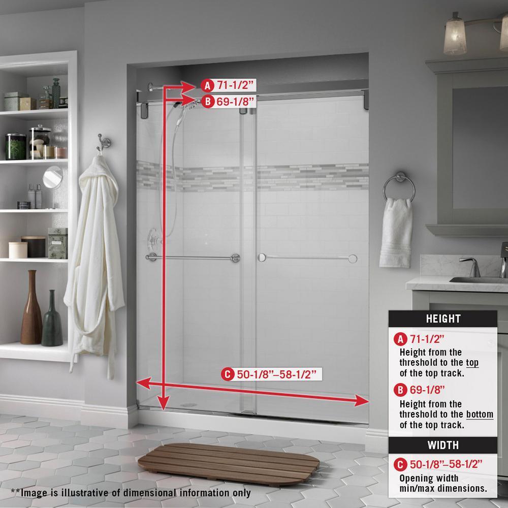 Everly 60 in. x 59-1/4 in. Mod Semi-Frameless Sliding Bathtub Door in Matte Black and 1/4 in. (6mm) Clear Glass - Super Arbor
