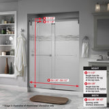 Everly 60 in. x 59-1/4 in. Mod Semi-Frameless Sliding Bathtub Door in Matte Black and 1/4 in. (6mm) Clear Glass - Super Arbor