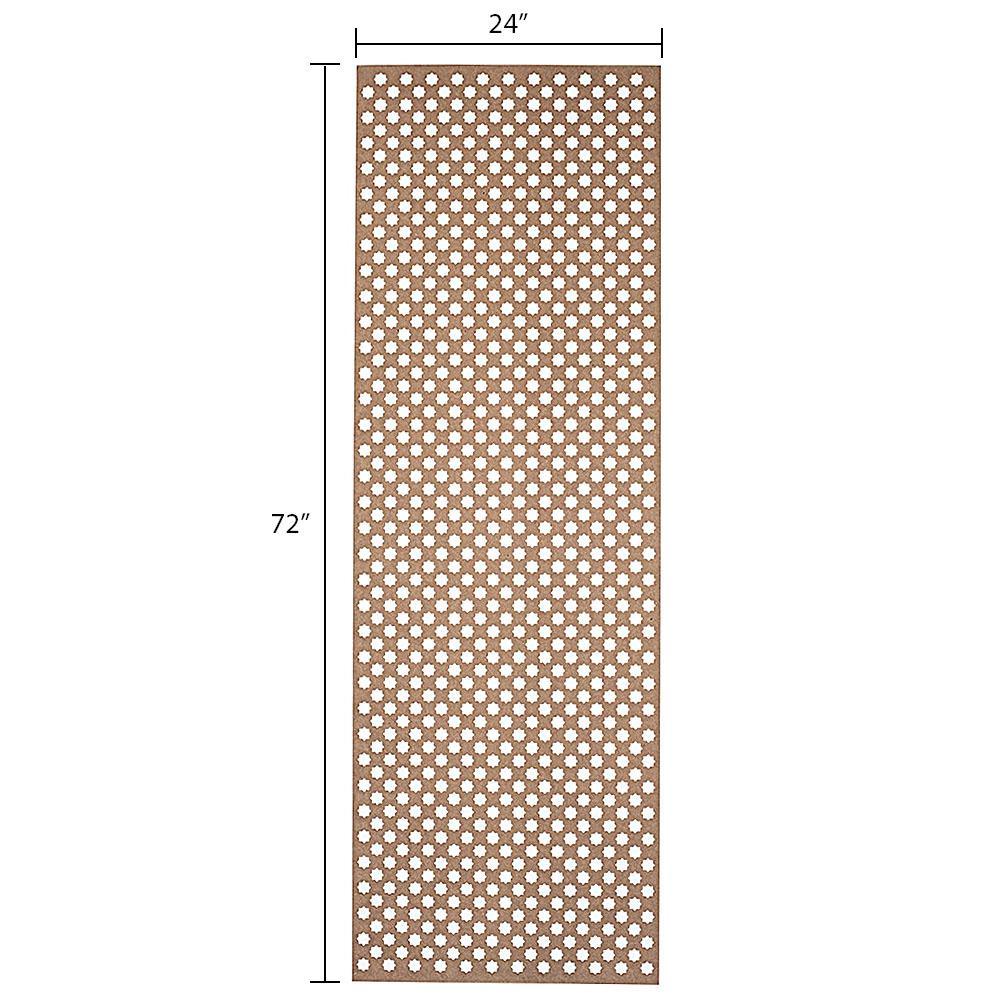 72 in. x 24 in. x 1/8 in. Unfinished Star Decorative Perforated Paintable MDF Screening Panel Insert - Super Arbor