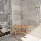 10 in. W x 19 in. L x 17.6 in. H Bamboo Shower Bench with Shelf - Super Arbor