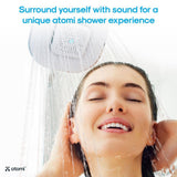 7.3 in. 1-Spray Bluetooth Wall Mounted Shower Head with Detachable Rechargeable Wireless Speaker in Polished Chrome - Super Arbor