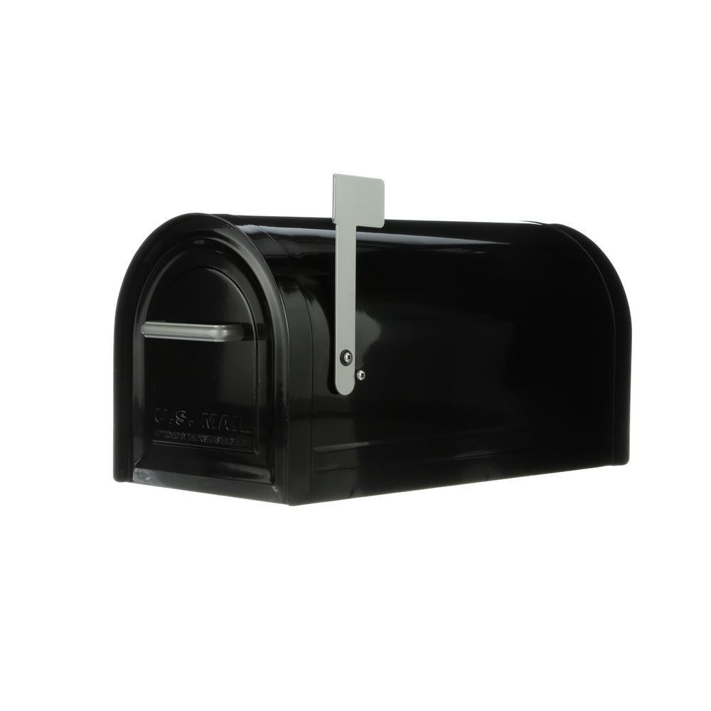 Reliant Large, Locking, Post Mount Mailbox, Black - Super Arbor