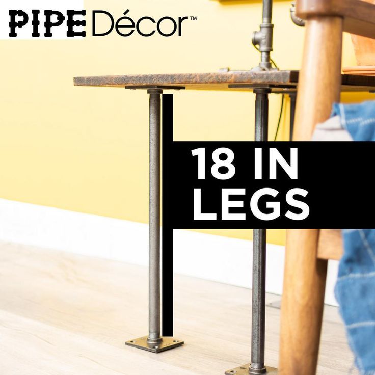 1/2 in. x 1.5 ft. L Black Steel Pipe Square Flange Table Leg Kit (Set of 4)