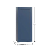 Home Decorators Collection Newport 18 in. W x 12 in. D x 42 in. H Assembled Plywood Wall Kitchen Cabinet in Mythic Blue with Soft Close