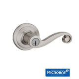 Lido Satin Nickel Exterior Entry Door Lever featuring SmartKey Security - Super Arbor
