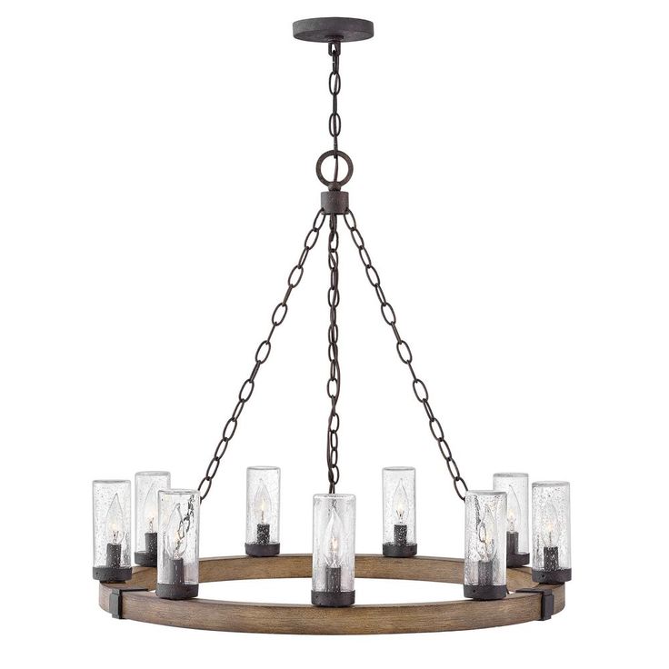 Sawyer 9-Light Sequoia Outdoor Single Tier Chandelier