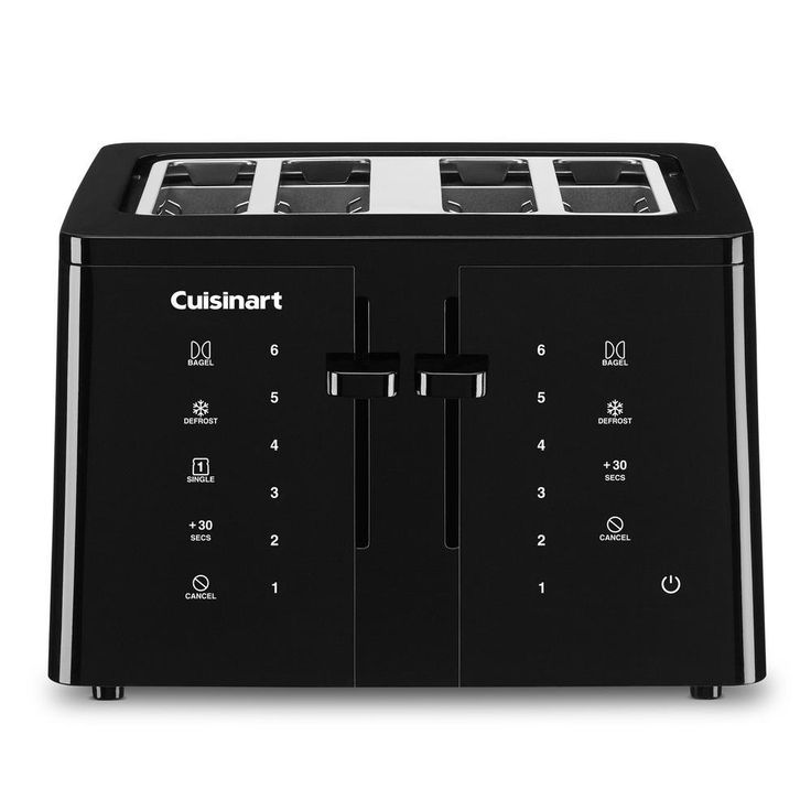Touchscreen 4-Slice Black Wide Slot Toaster