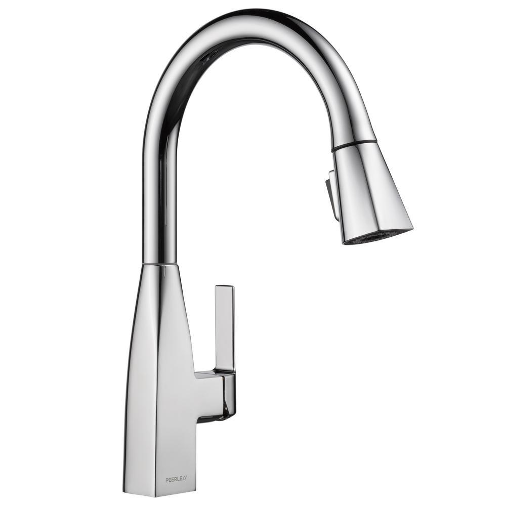 Xander Single-Handle Pull-Down Sprayer Kitchen Faucet in Stainless - Super Arbor