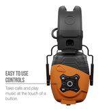 LINK Bluetooth Earmuff, Rechargeable 14-Hour Battery, Interchangeable AAA, 24 NRR, OSHA Compliant Hearing Protector - Super Arbor