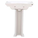 Washington 650 25 in. Pedestal Combo Bathroom Sink in White