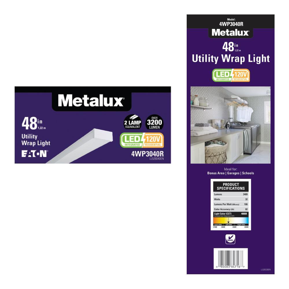 WP 4 ft. 3200-Lumens 4000K Cool White 120-Volt White Integrated LED Wraparound Light - Super Arbor