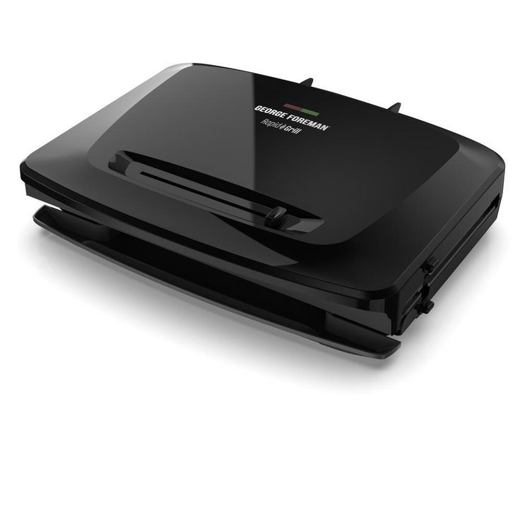8 Serving Removable Plate Electric Indoor Grill and Panini Press, Black