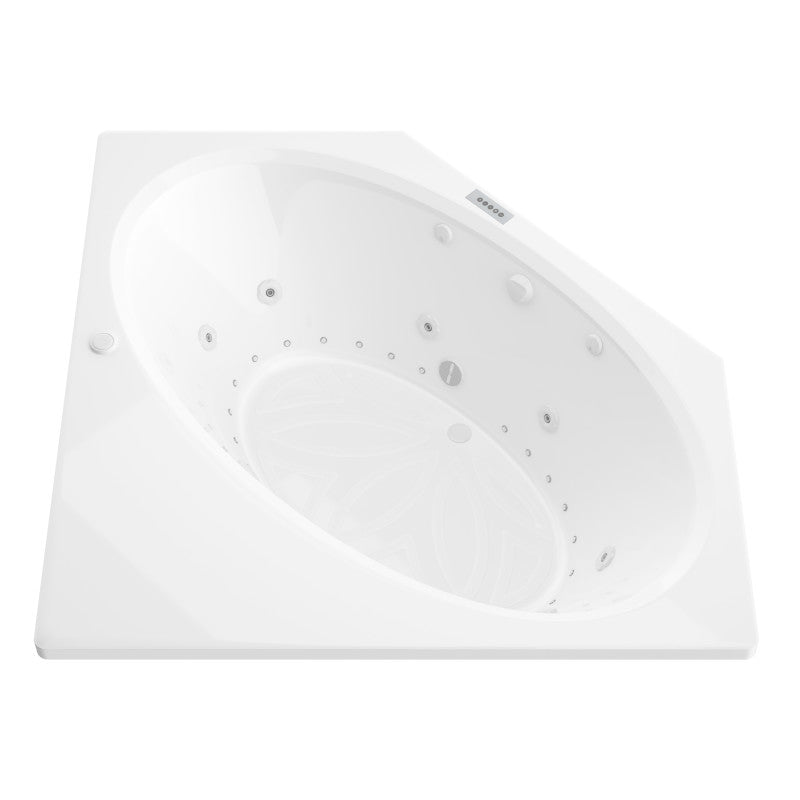 Universal Tubs Mali 5 ft. Acrylic Corner Drop-in Air and Whirlpool Bathtub in White (60 x 60 in.)