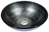 ANZZI Tara Deco-Glass Vessel Sink in Precious Storm, 16.5 x 5.7 in