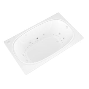 Universal Tubs Peridot 6 ft. Acrylic Rectangular Drop-in Whirlpool & Air Bathtub in White (48 x 78 in)