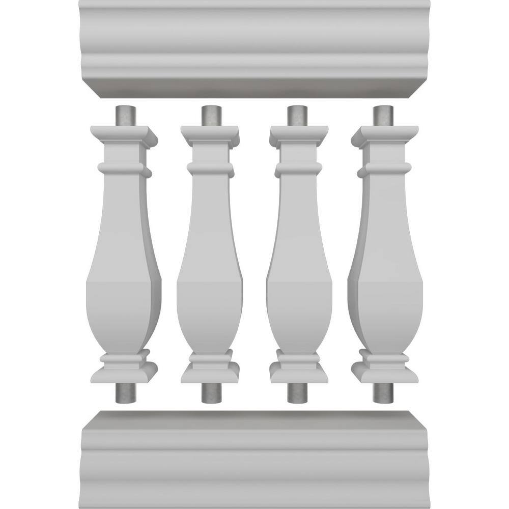 Ekena Millwork Fiberthane Arcadian Balustrade 24 in. L x 32 in. H Fiberglass Railing Kit