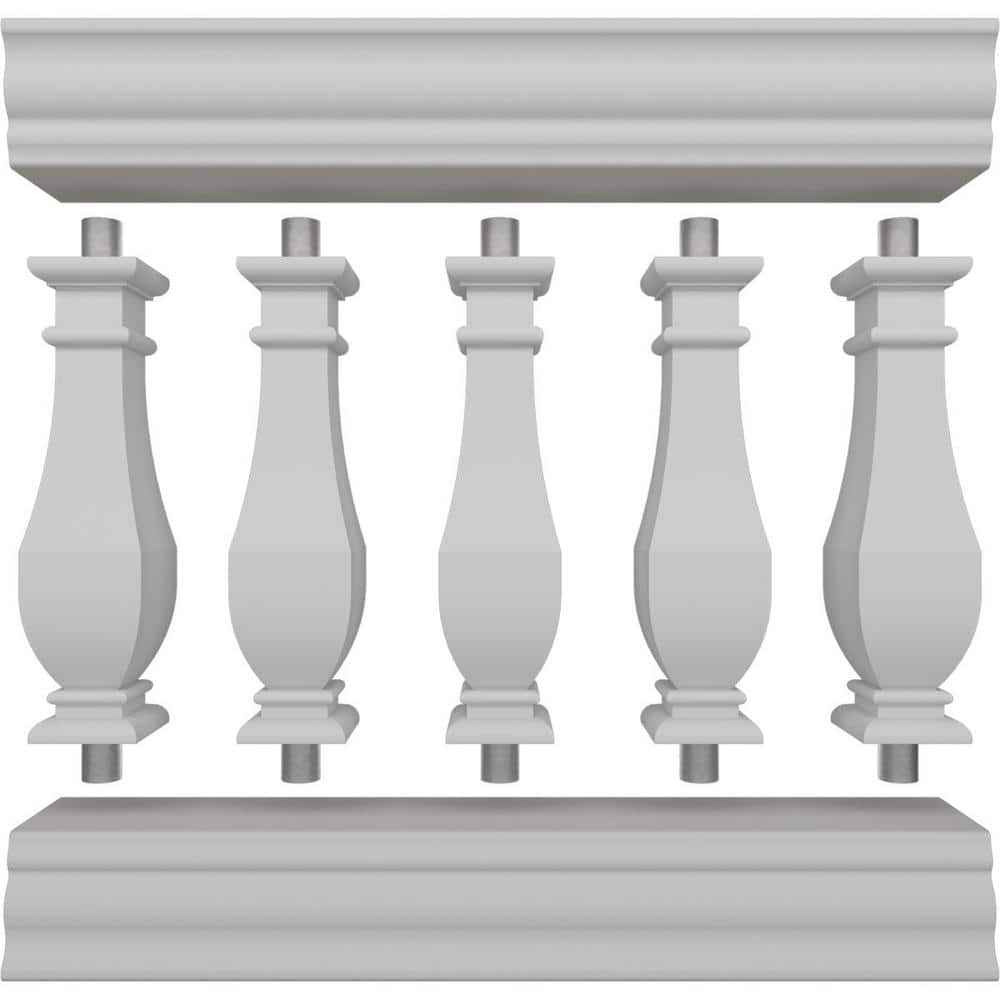 Ekena Millwork Fiberthane Arcadian Balustrade 36 in. L x 32 in. H Fiberglass Railing Kit