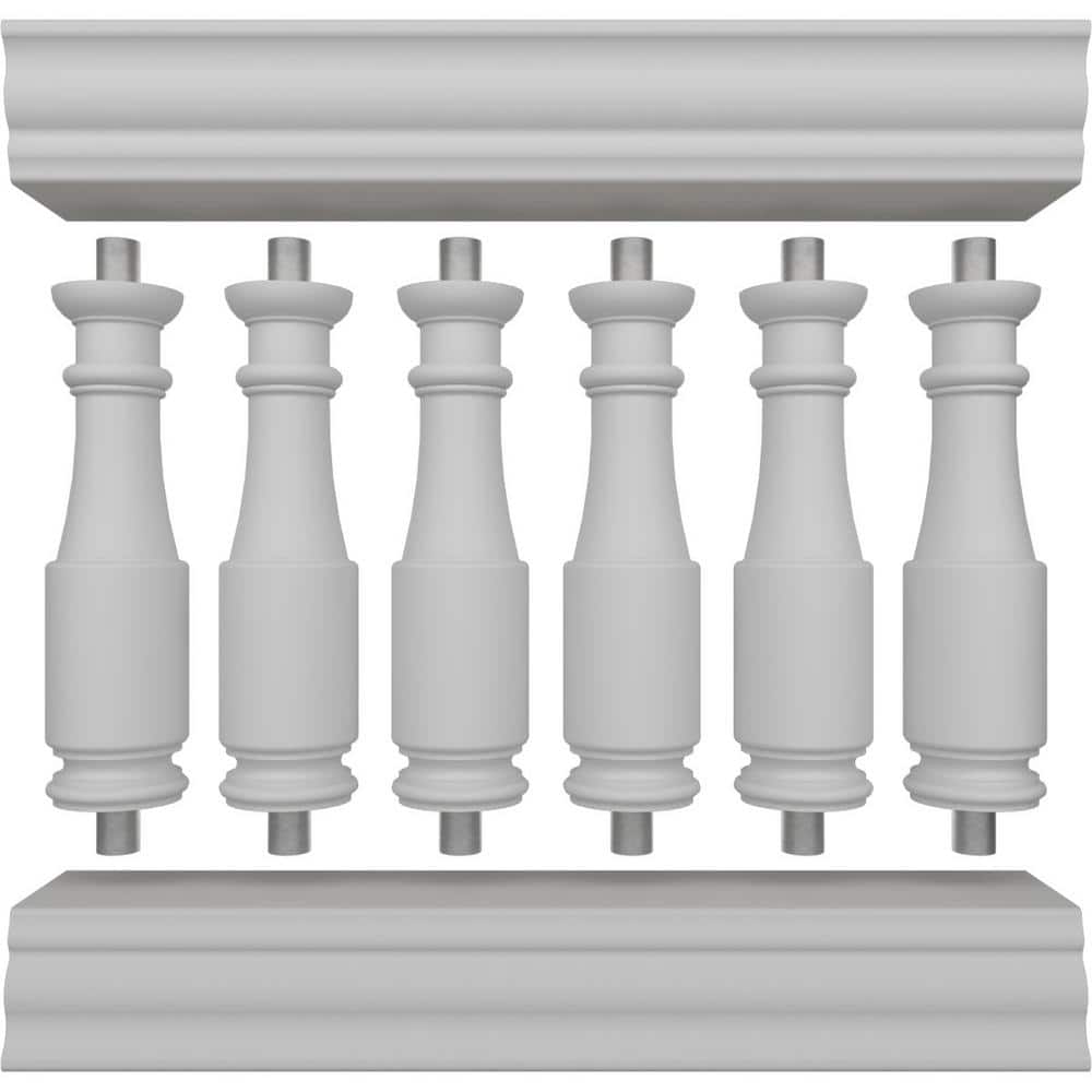 Ekena Millwork Fiberthane Hamilton Balustrade 36 in. L x 32 in. H Fiberglass Railing Kit