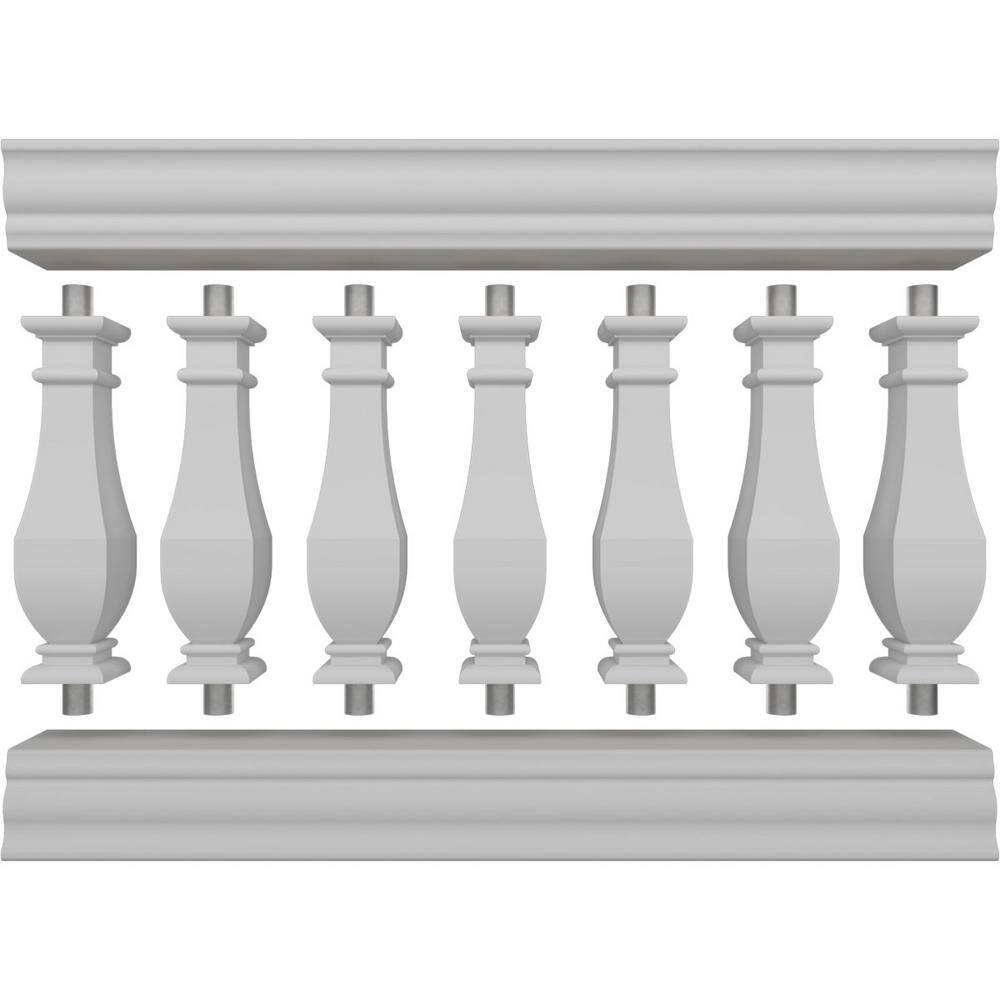 Ekena Millwork Fiberthane Arcadian Balustrade 48 in. L x 32 in. H Fiberglass Railing Kit