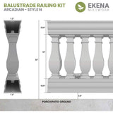Ekena Millwork Fiberthane Arcadian Balustrade 48 in. L x 32 in. H Fiberglass Railing Kit