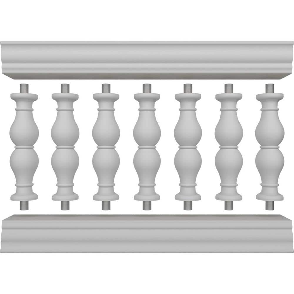 Ekena Millwork Fiberthane Avalon Balustrade 48 in. L x 32 in. H Fiberglass Railing Kit