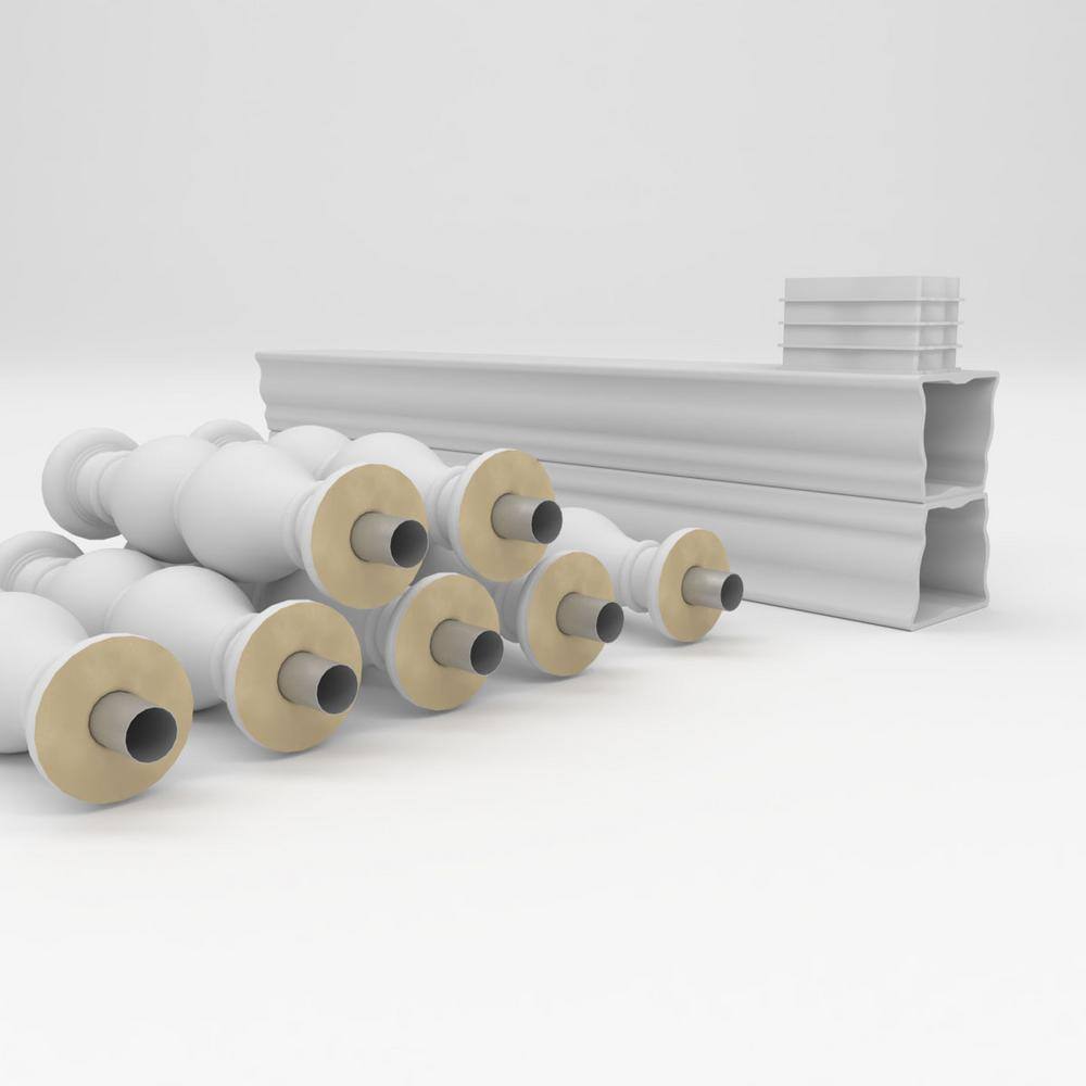 Ekena Millwork Fiberthane Avalon Balustrade 48 in. L x 32 in. H Fiberglass Railing Kit
