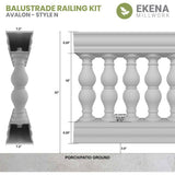 Ekena Millwork Fiberthane Avalon Balustrade 48 in. L x 32 in. H Fiberglass Railing Kit