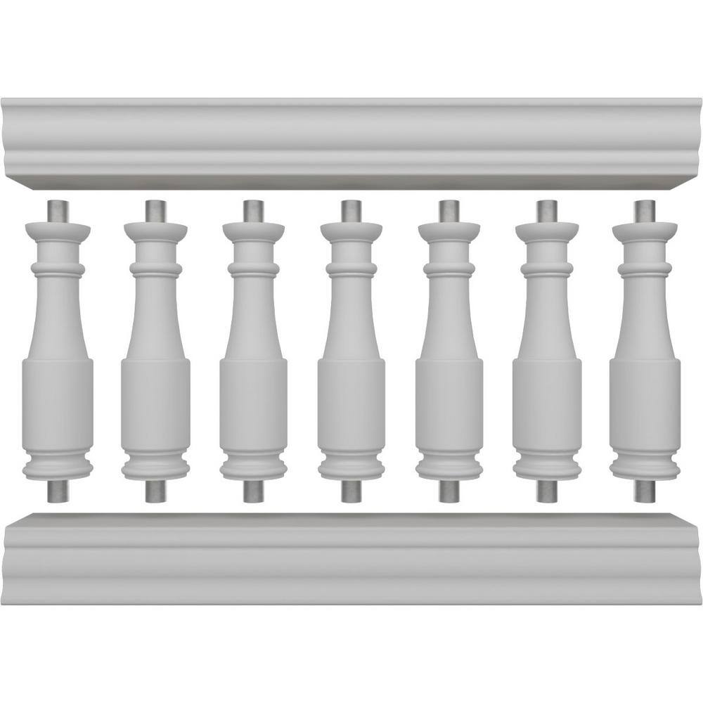 Ekena Millwork Fiberthane Hamilton Balustrade 48 in. L x 32 in. H Fiberglass Railing Kit