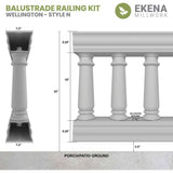 Ekena Millwork Fiberthane Wellington Balustrade 48 in. L x 32 in. H Fiberglass Railing Kit