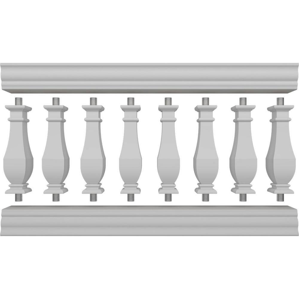 Ekena Millwork Fiberthane Arcadian Balustrade 60 in. L x 32 in. H Fiberglass Railing Kit