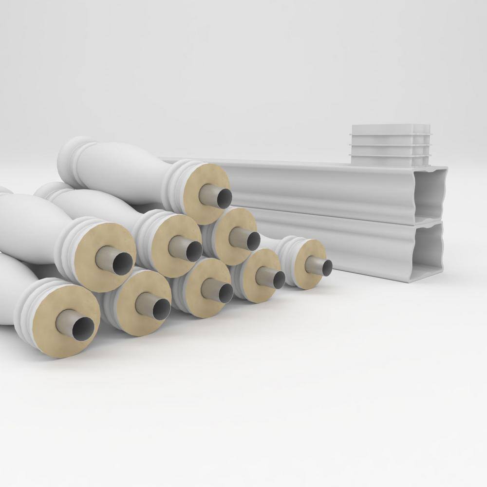 Ekena Millwork Fiberthane Embassy Balustrade 60 in. L x 32 in. H Fiberglass Railing Kit