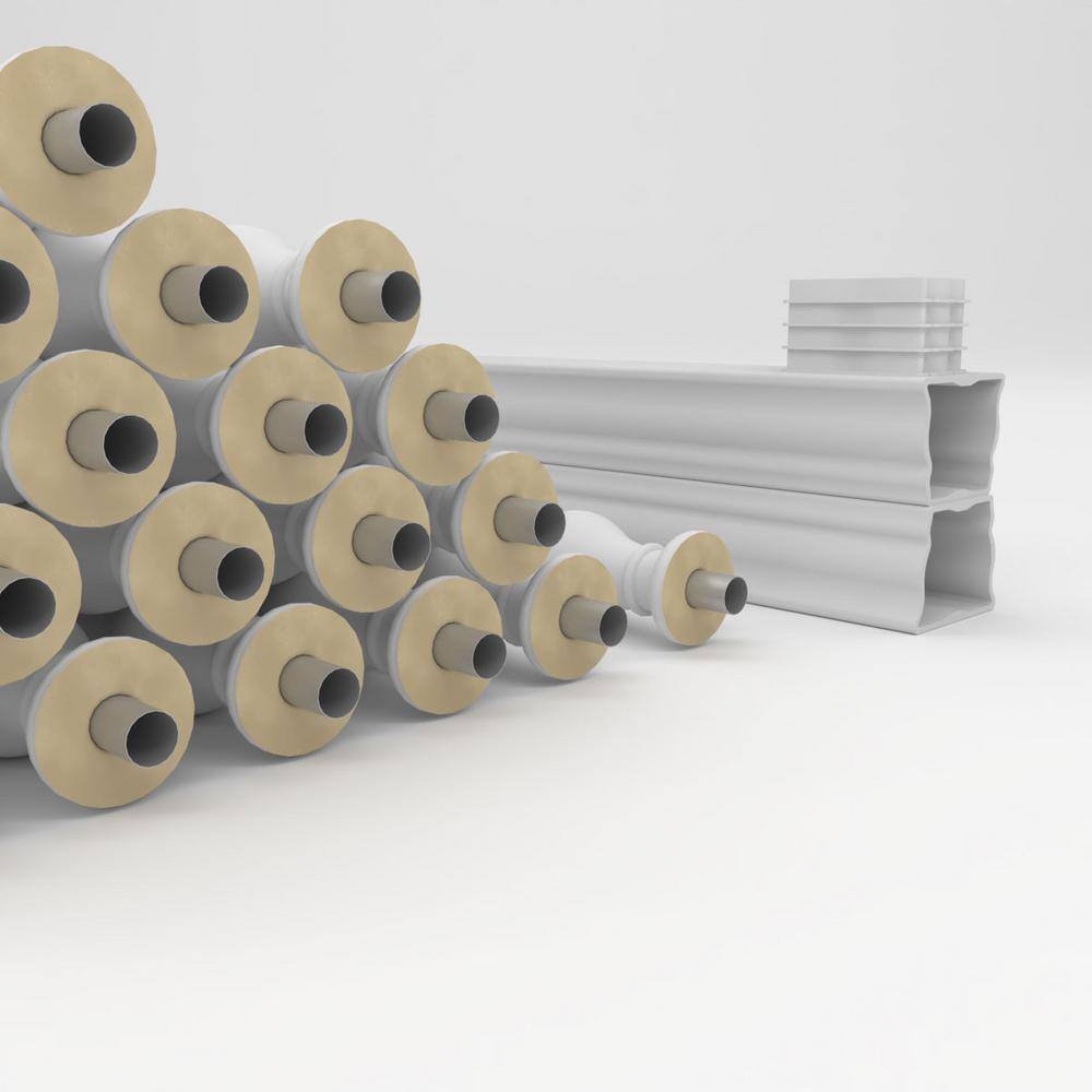 Ekena Millwork Fiberthane Avalon Balustrade 108 in. L x 32 in. H Fiberglass Railing Kit