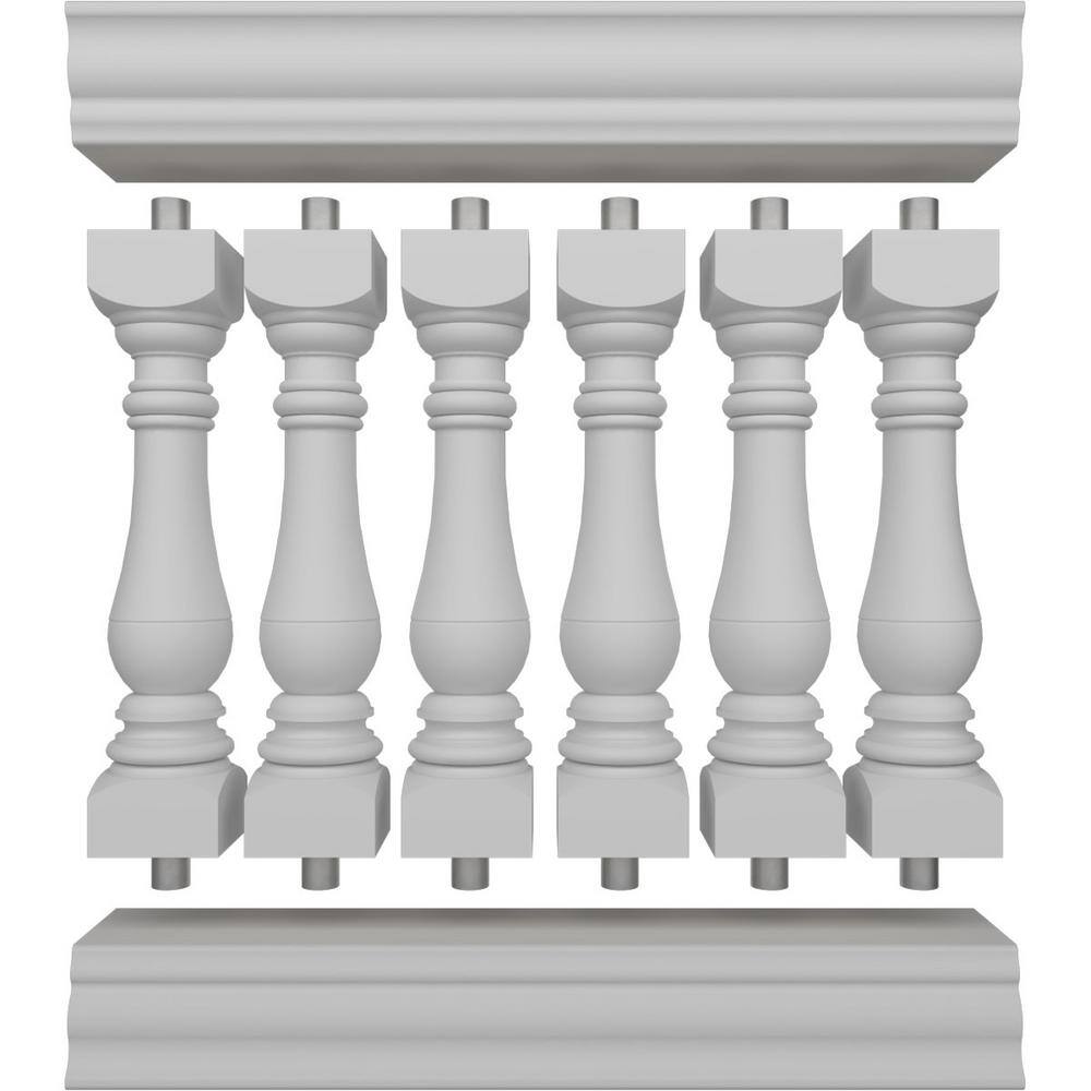 Ekena Millwork Fiberthane Bradford Balustrade 36 in. L x 38 in. H Fiberglass Railing Kit