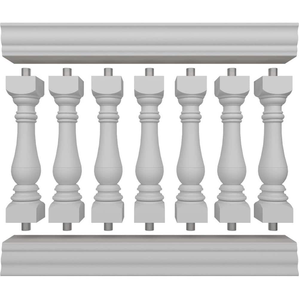 Ekena Millwork Fiberthane Bradford Balustrade 48 in. L x 38 in. H Fiberglass Railing Kit