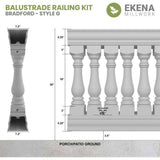 Ekena Millwork Fiberthane Bradford Balustrade 48 in. L x 38 in. H Fiberglass Railing Kit