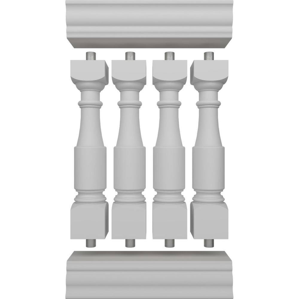 Ekena Millwork Fiberthane Hamilton Balustrade 24 in. L x 40 in. H Fiberglass Railing Kit
