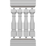 Ekena Millwork Fiberthane Hamilton Balustrade 24 in. L x 40 in. H Fiberglass Railing Kit