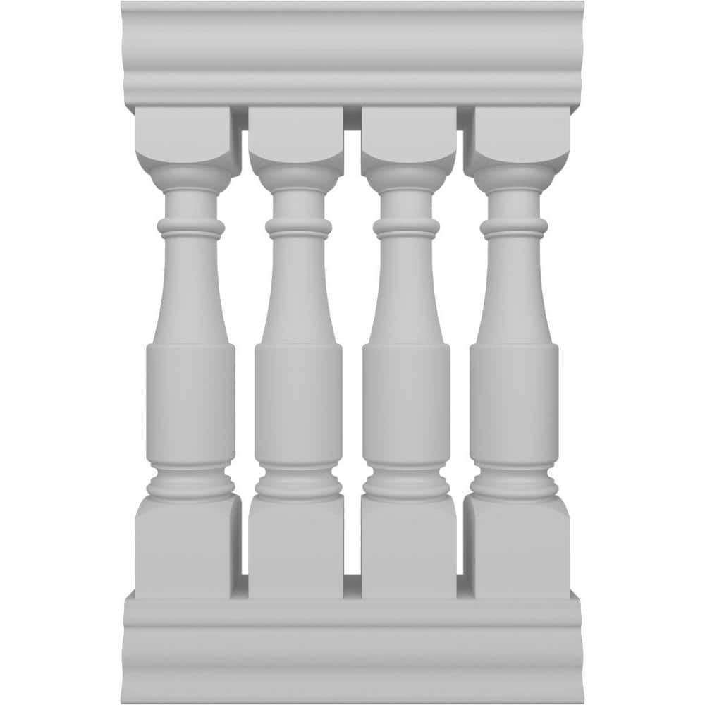 Ekena Millwork Fiberthane Hamilton Balustrade 24 in. L x 40 in. H Fiberglass Railing Kit