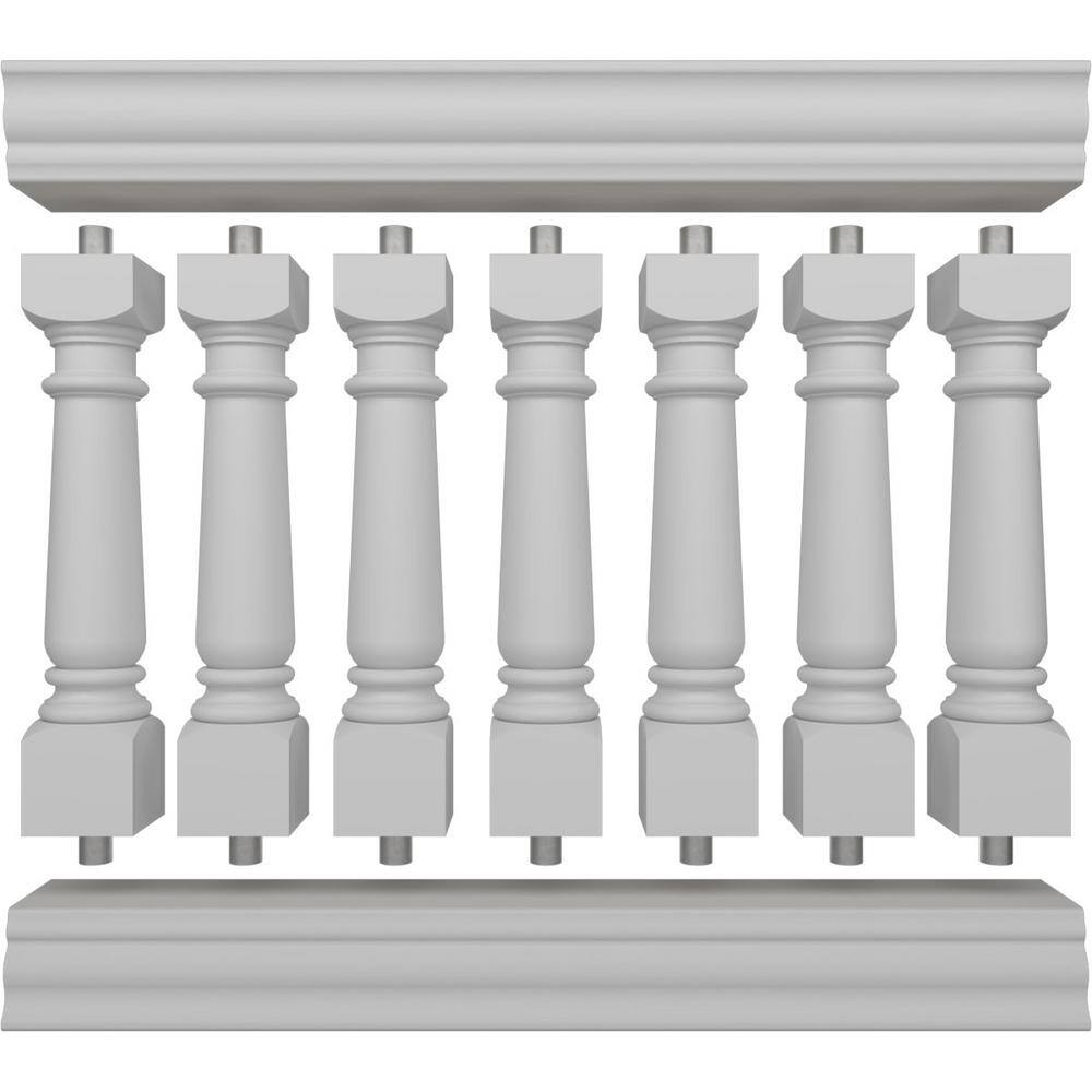Ekena Millwork Fiberthane Wellington Balustrade 48 in. L x 40 in. H Fiberglass Railing Kit