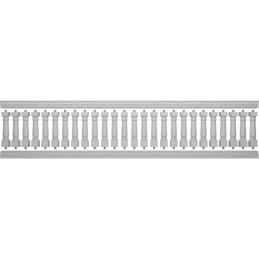 Ekena Millwork Fiberthane Wellington Balustrade 192 in. L x 40 in. H Fiberglass Railing Kit