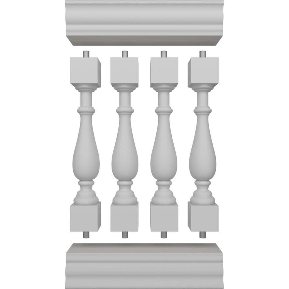 Ekena Millwork Fiberthane Traditional Balustrade 24 in. L x 41 in. H Fiberglass Railing Kit