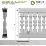 Ekena Millwork Fiberthane Avalon Balustrade 24 in. L x 42 in. H Fiberglass Railing Kit